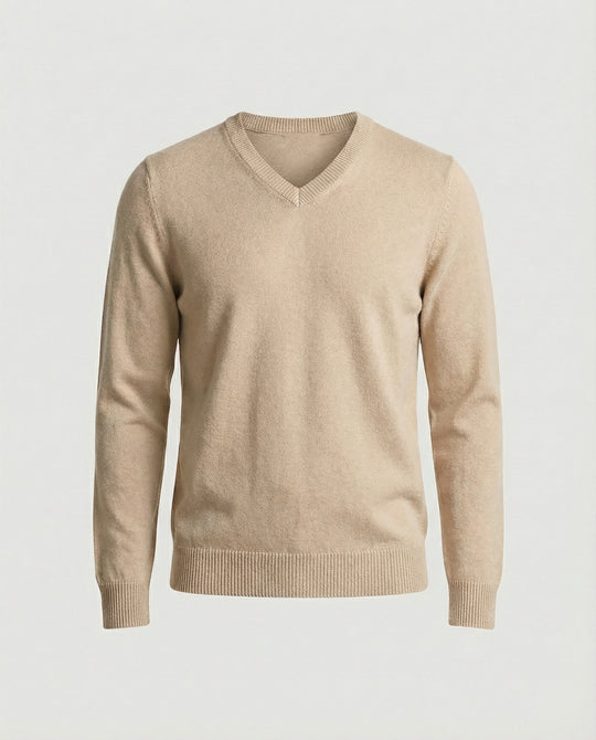 Herren V-Ausschnitt Pullover aus hochwertiger Baumwolle mit bequemer Passform R&B