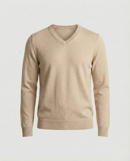 V-Ausschnitt Baumwollpullover