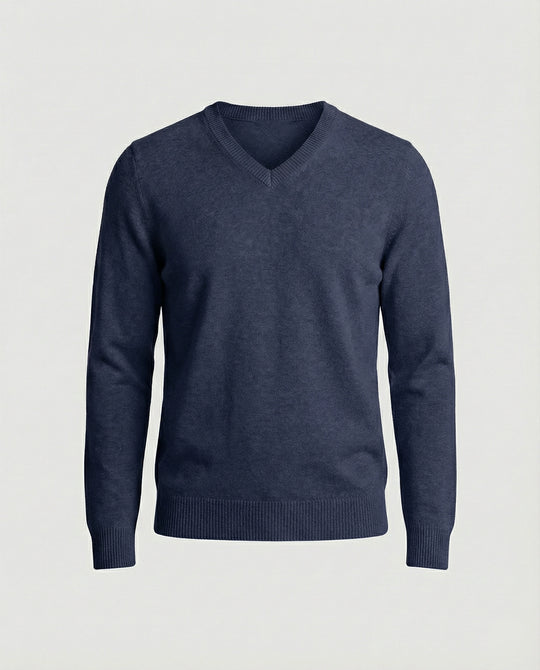 Herren V-Ausschnitt Pullover aus hochwertiger Baumwolle mit bequemer Passform R&B