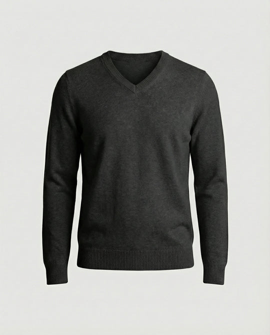 Herren V-Ausschnitt Pullover aus hochwertiger Baumwolle mit bequemer Passform R&B