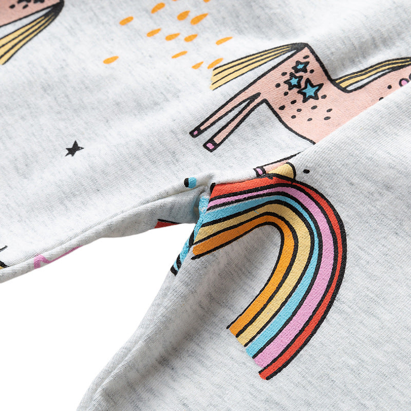 Mädchen Leggings mit zauberhaften Regenbogen- und Einhorn-Motiven R&B