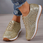 Damen Glitzernde Freizeitschuhe mit rutschfester Sohle und gepolstertem Fußbett R&B
