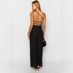 Damen Maxi-Kleid mit asymmetrischem Ausschnitt R&B