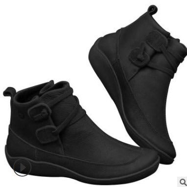 Damen Komfortable Stiefel mit modischem Schnallenverschluss R&B