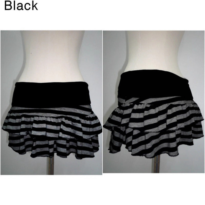 Damen Rüschenshorts mit gestreiftem Design und elastischem Bund R&B