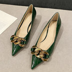 Damen elegante spitze Pumps mit goldfarbener Kettenapplikation R&B