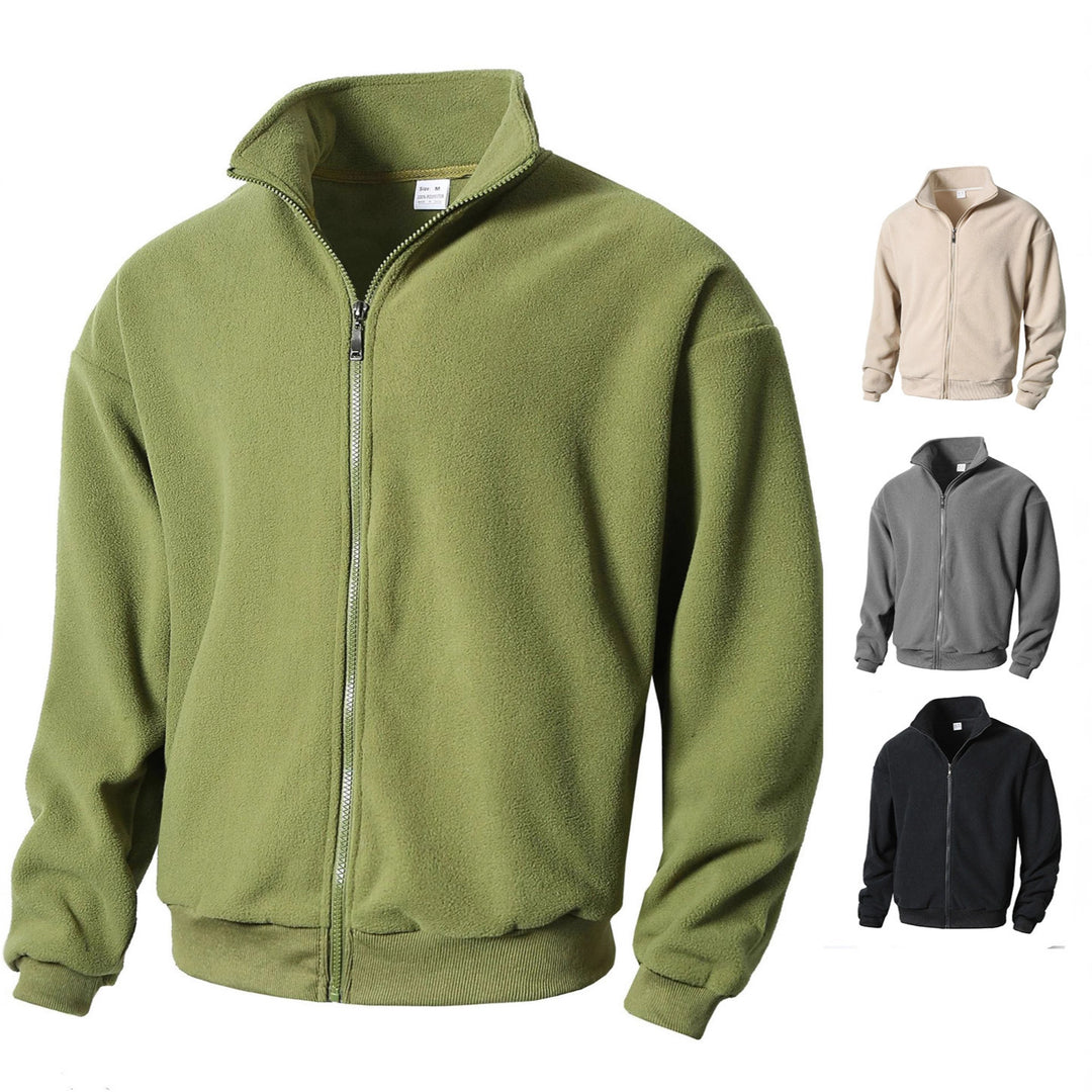 Herren Fleecejacke mit hohem Kragen und durchgehendem Reißverschluss R&B
