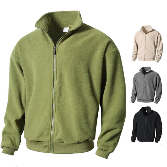 Herren Fleecejacke mit hohem Kragen und durchgehendem Reißverschluss R&B