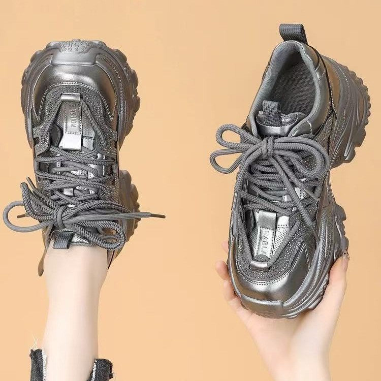 Damen Sportliche Chunky Sneakers mit Glitzer-Elementen und verstärktem Profil R&B