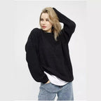 Damen lässiger Oversized Pullover mit strukturiertem Strickmuster R&B
