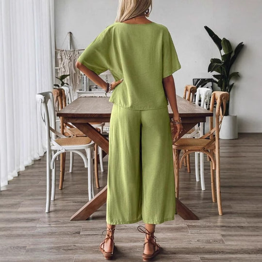 Damen weites Jumpsuit mit elastischem Taillenbund und lässigem Schnitt R&B