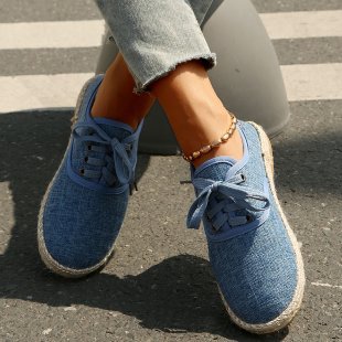 Damen bequeme Slip-Ons mit jute Details R&B