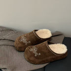 Damen Hausschuhe aus hochwertigem Wildleder mit kuscheligem Innenfutter R&B
