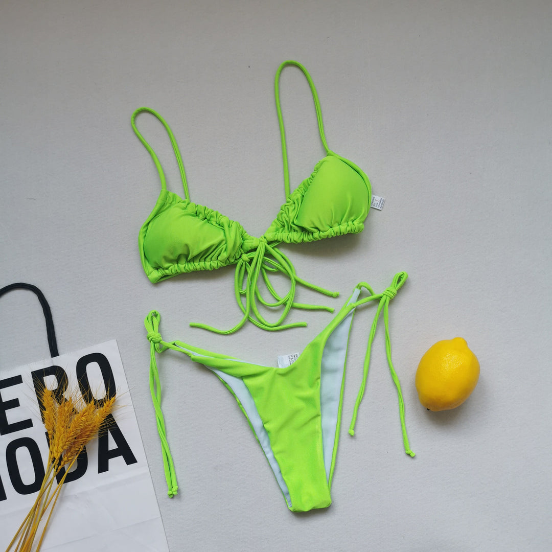 Damen Triangel-Bikini mit regulierbaren Bindebändern R&B