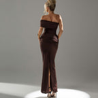 Damen Elegantes Maxikleid mit raffinierter Drapierung R&B