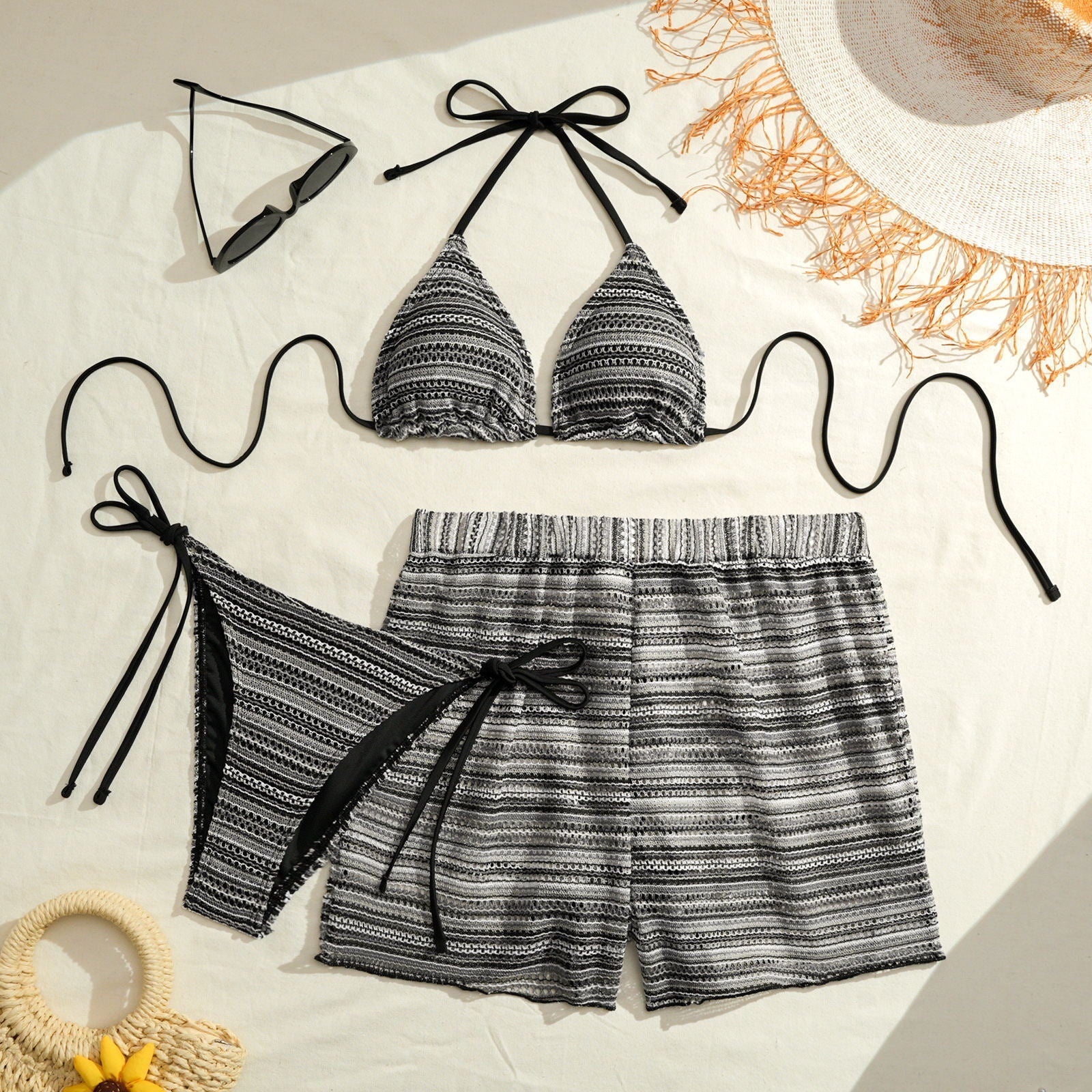 Damen Bikini-Set mit verspielten Schnürdetails R&B