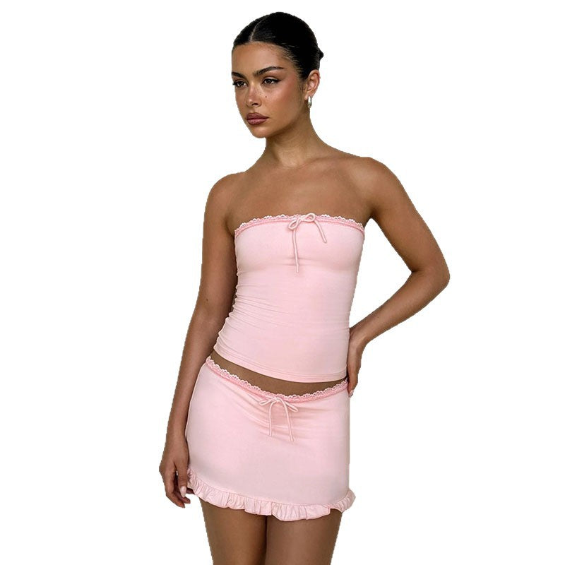 Damen Off-Shoulder Mini-Kleid mit Rüschendetails R&B