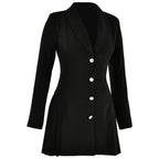 Damen Elegant geschnittenes Kurzkleid mit Plisseefalten und tiefem Ausschnitt R&B