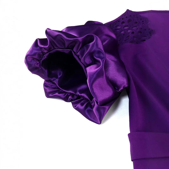 Damen Elegantes Kleid mit Spitzenakzenten und voluminösen Puffärmeln R&B