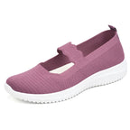 Damen bequeme und atmungsaktive Ballerinas mit elastischem Einsatz R&B