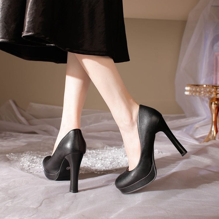 Damen elegante Pumps mit Blockabsatz R&B
