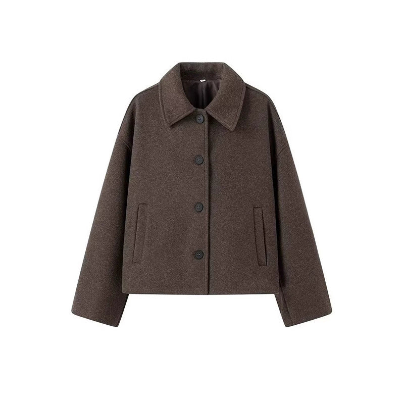Damen lässige und stylische Wolldeckjacke R&B