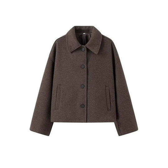 Damen lässige und stylische Wolldeckjacke R&B