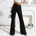 Damen Elegante Hochwasserhose mit Glitzer-Details