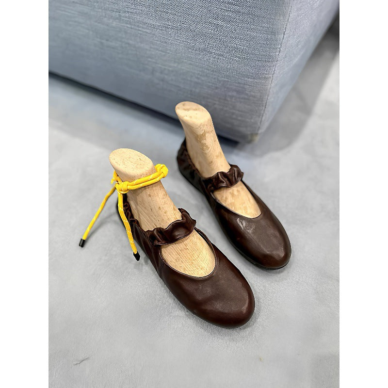 Damen Ballerinas mit modischem Riemen und flexibler Sohle R&B