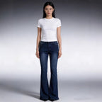 Damen Flared Jeans mit hohem Bund und eleganten Nahtdetails