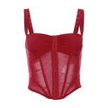 Damen Korsett-Top mit transparentem Design und raffinierten Raffungselementen R&B