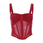 Damen Korsett-Top mit transparentem Design und raffinierten Raffungselementen R&B