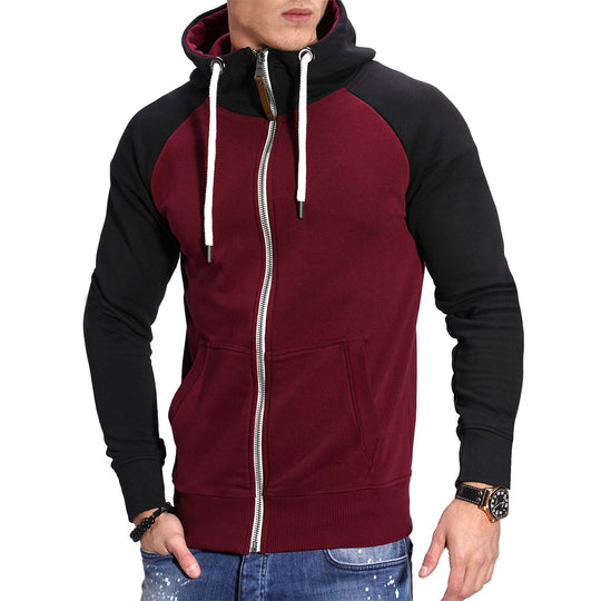 Herren raffinierter Kapuzenpullover mit hochwertigem Reißverschluss R&B
