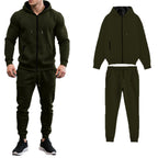Herren nan zweiteiliges Performance Fleece Jogginganzug-Set mit Kapuzenjacke, verdecktem Reißverschluss und tapered Jogginghose R&B