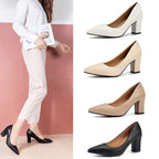 Damen Blockabsatz-Pumps mit elegantem Spitzendesign und komfortabler Innensohle EB
