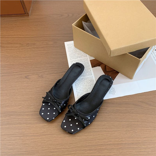 Damen Slingback Sandalen mit Punkten und eleganter Schleifenverzierung R&B