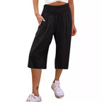 Damen Elegante Culottes mit dehnbarem Bund und Taschen R&B
