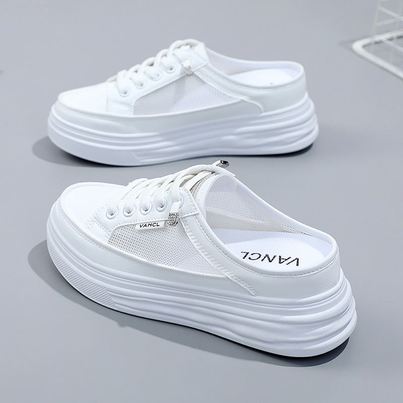 Damen Plattform Sneakers mit atmungsaktiver Mesh-Oberfläche und elegantem Design R&B