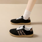 Damen Sneakers aus Wildleder mit modischem Leopardenmuster R&B