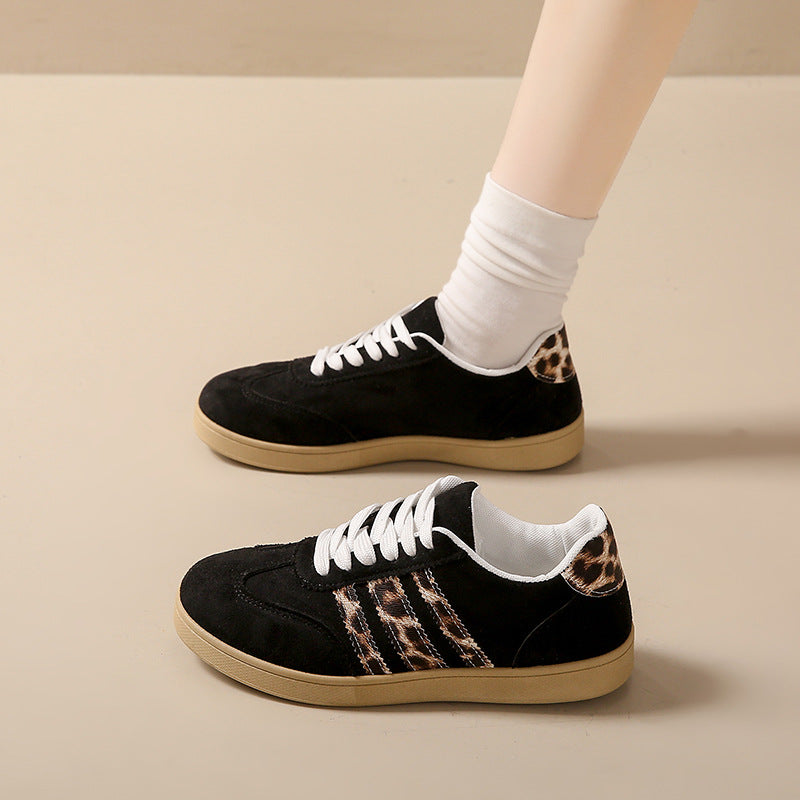 Damen Sneakers aus Wildleder mit modischem Leopardenmuster R&B