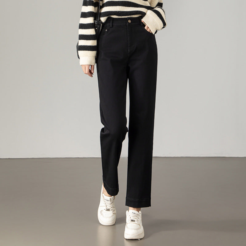 Damen hoch geschnittene Stoffhose