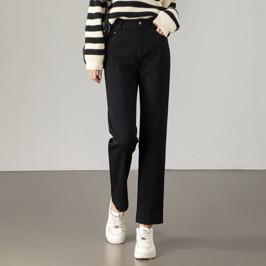 Damen hoch geschnittene Stoffhose