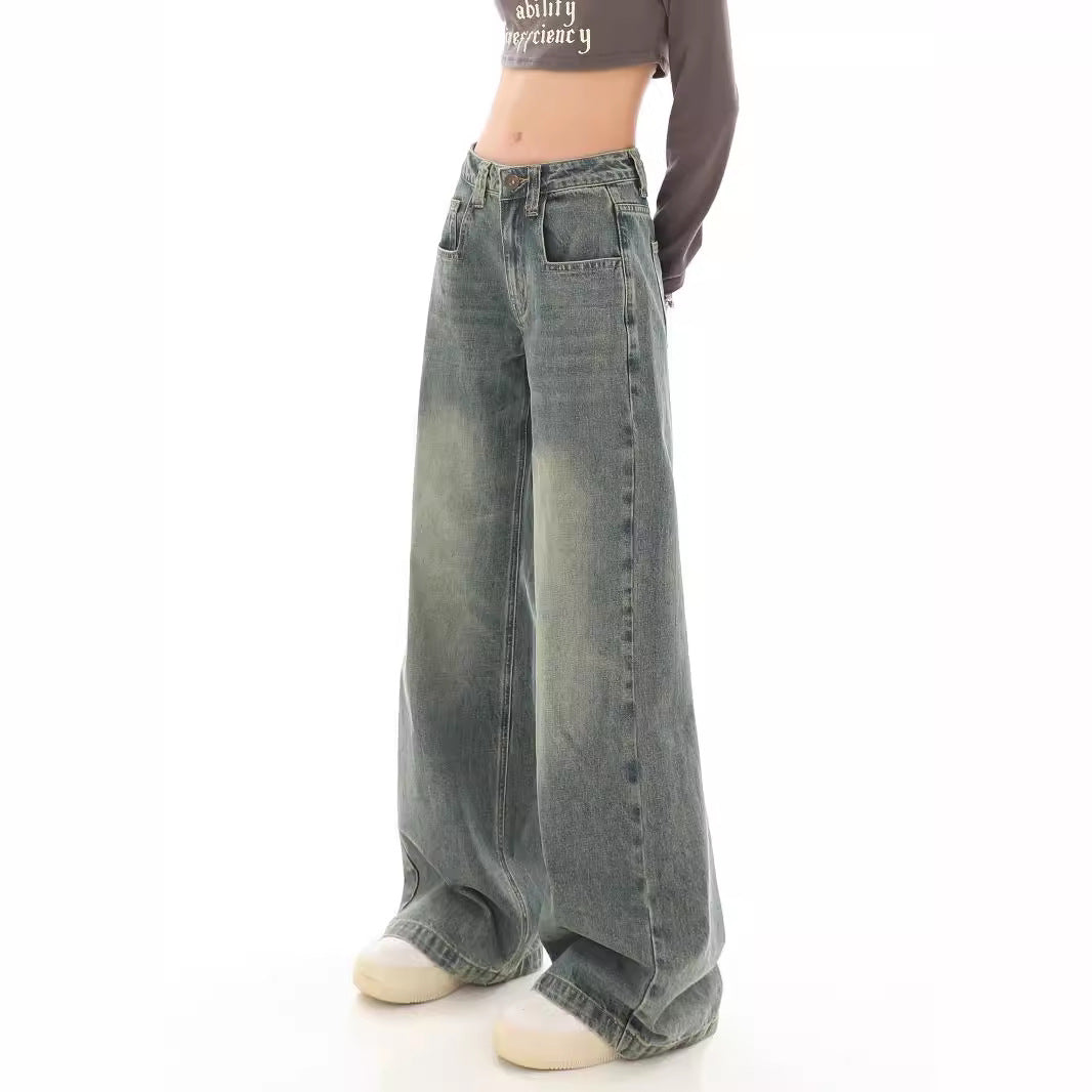 Damen Weite Denim-Hose mit modischem Ombre-Effekt und lässigem Schnitt R&B