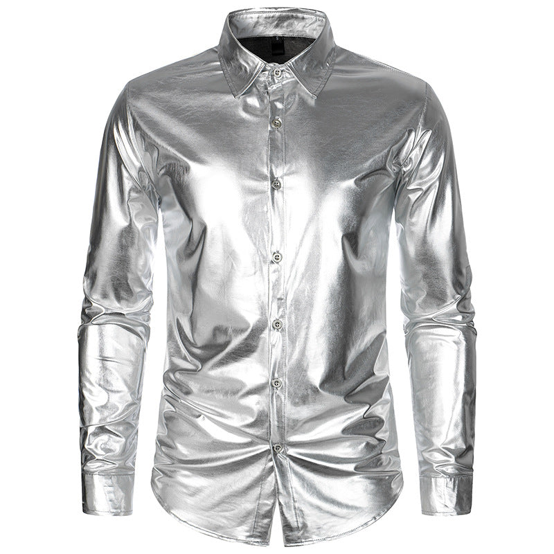 Herren Metallic Hemd R&B