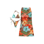 Damen Bikini-Set mit floralem Design und eleganter Maxiröcke R&B