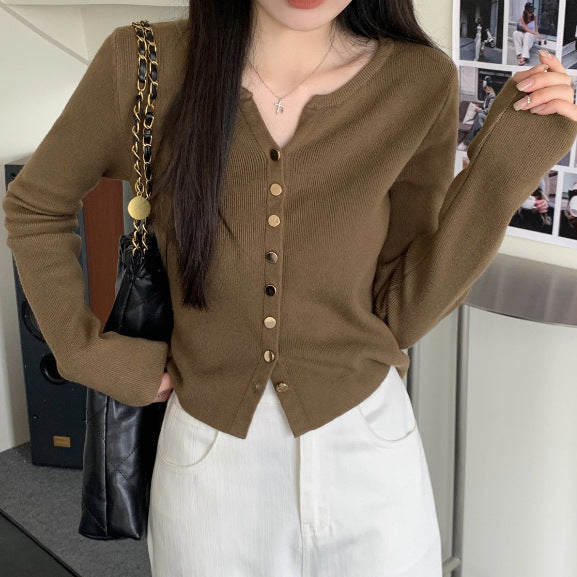 Damen Strickjacke mit perlmuttknöpfen R&B
