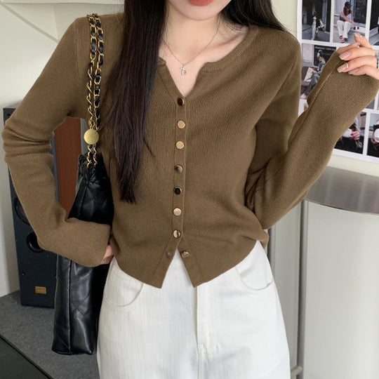 Damen Strickjacke mit perlmuttknöpfen R&B