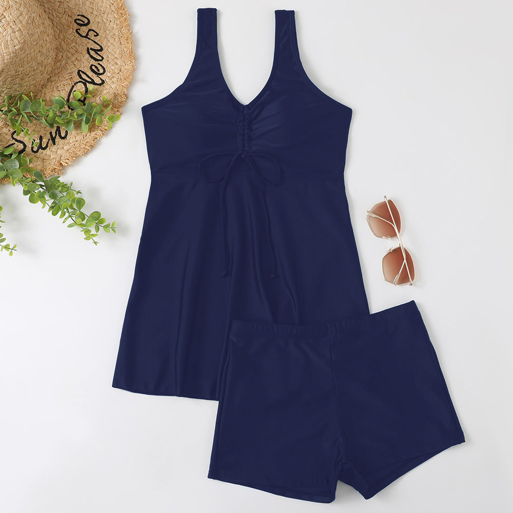 Damen Tankini-Set mit modischem Blumendruck und Rüschen R&B