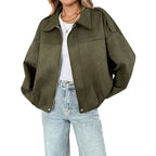 Damen Oversized Jacke mit lässigem Schnitt und robustem Material R&B