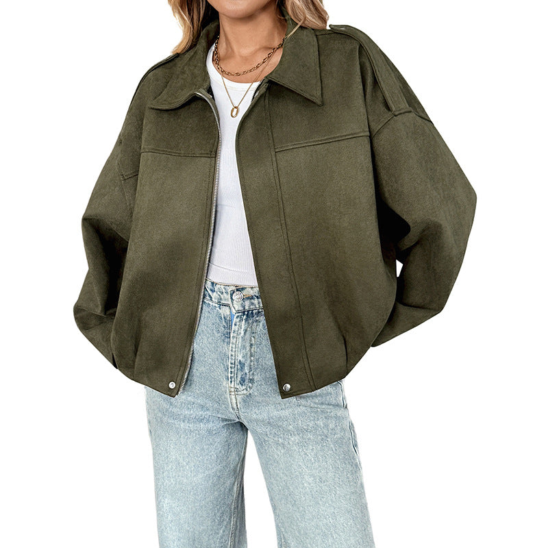 Damen Oversized Jacke mit lässigem Schnitt und robustem Material R&B